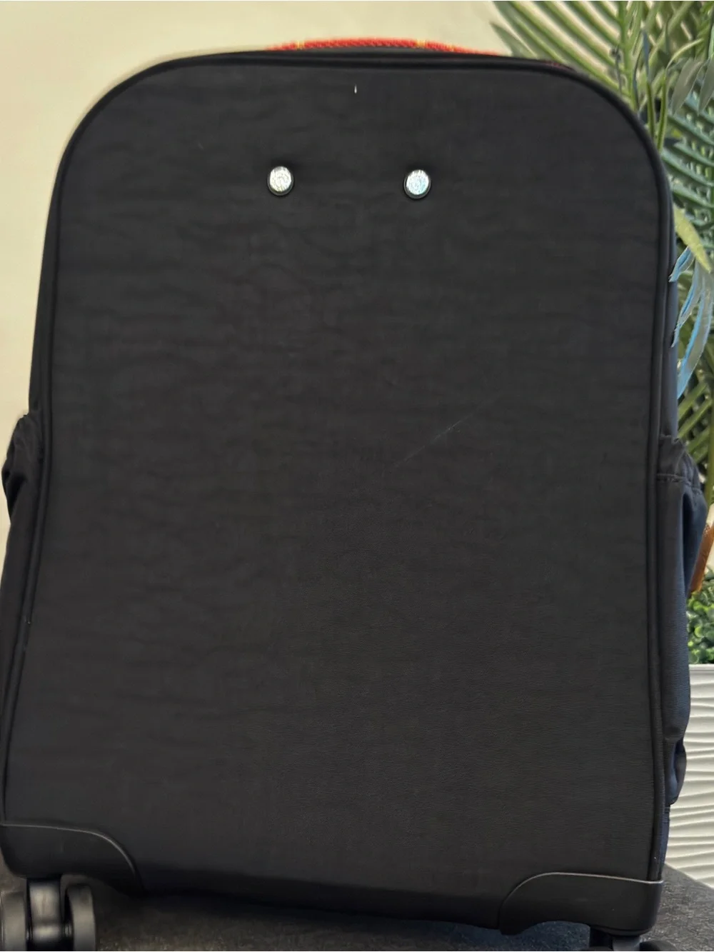 Kipling❤️🔥 Mese Rolling Backpack Black Rolling Suitcase Rainbow Zipper Accents